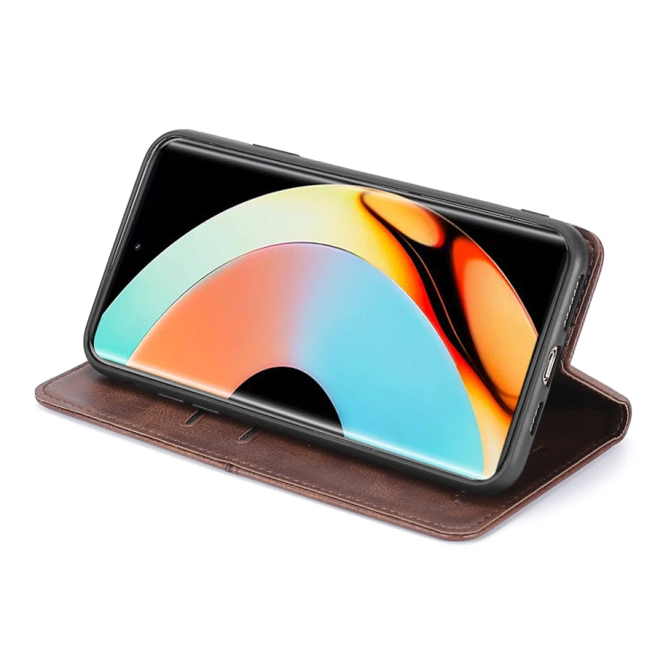 For Realme 10 Pro+ 5G Cow Texture Magnetic Horizontal Flip Leather Phone Case