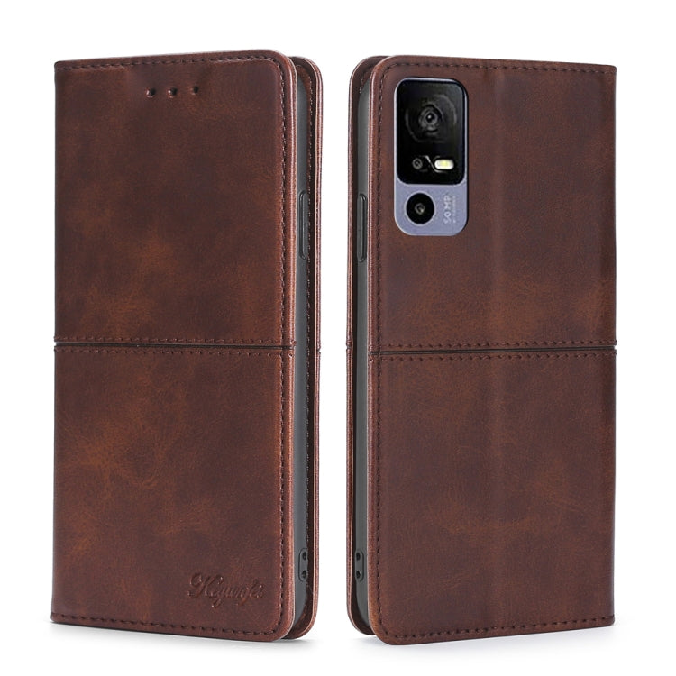 For TCL 40R 5G Cow Texture Magnetic Horizontal Flip Leather Phone Case