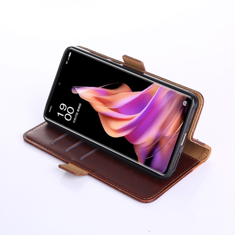 For OPPO Reno9 5G / Reno9 Pro 5G Ostrich Texture Flip Leather Phone Case