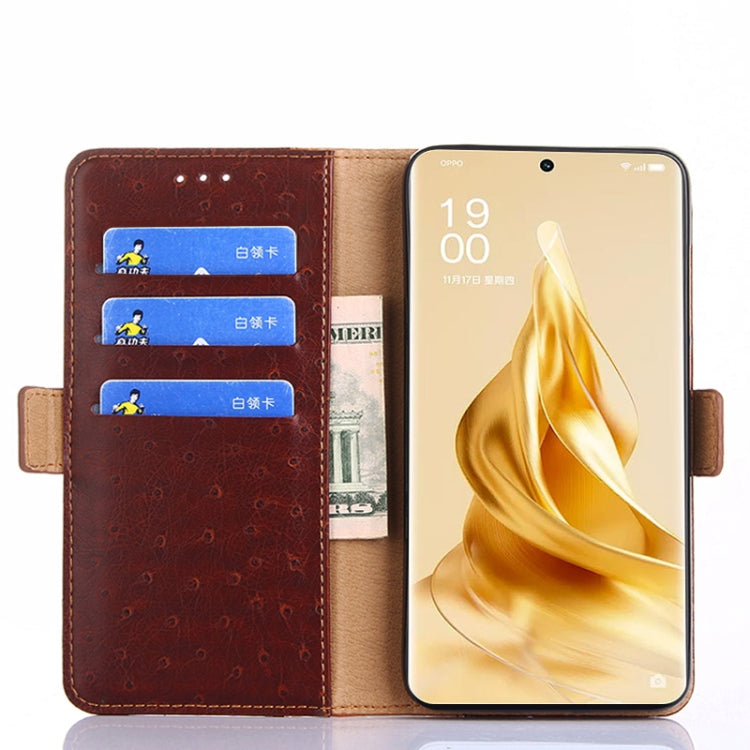 For OPPO Reno9 Pro+ 5G Ostrich Texture Flip Leather Phone Case