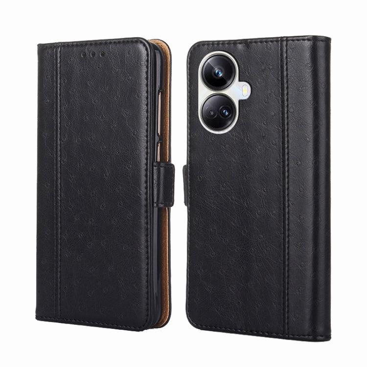 For Realme 10 Pro+ 5G Ostrich Texture Flip Leather Phone Case