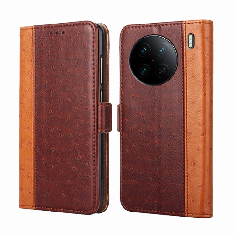 For vivo X90 Pro 5G Ostrich Texture Flip Leather Phone Case