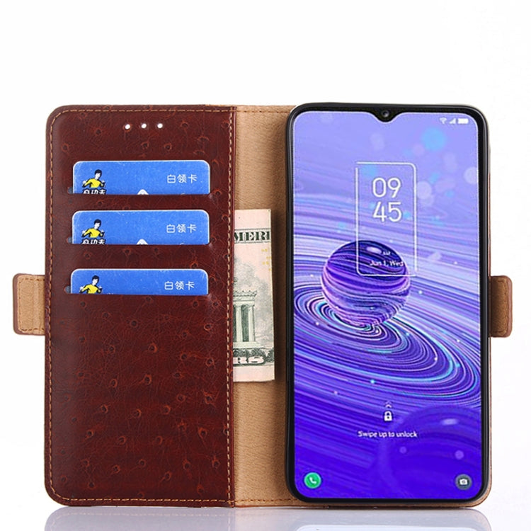 For TCL 40R 5G Ostrich Texture Flip Leather Phone Case