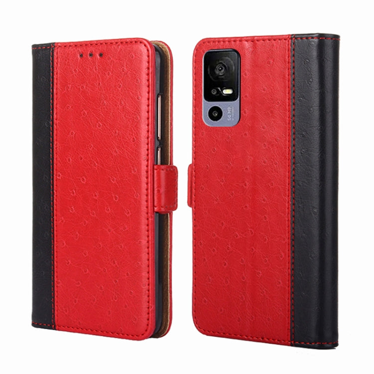 For TCL 40R 5G Ostrich Texture Flip Leather Phone Case