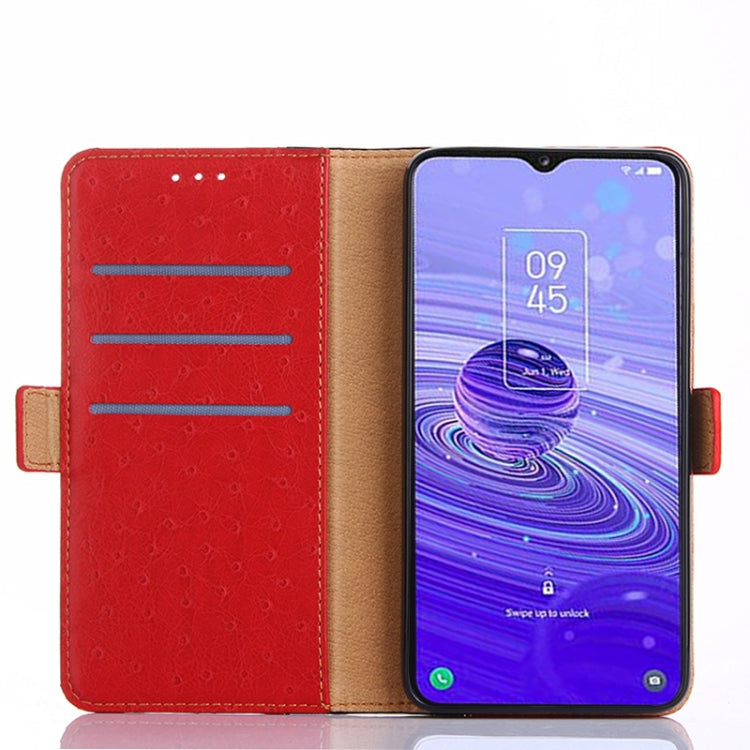 For TCL 40R 5G Ostrich Texture Flip Leather Phone Case