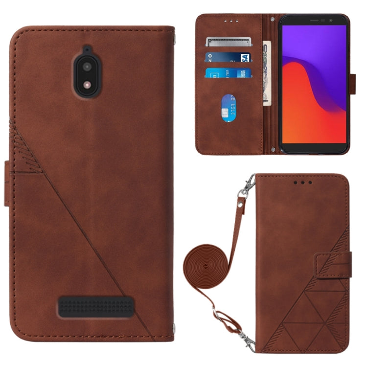 For BLU View 2 2020/2022 Crossbody 3D Embossed Flip Leather Phone Case