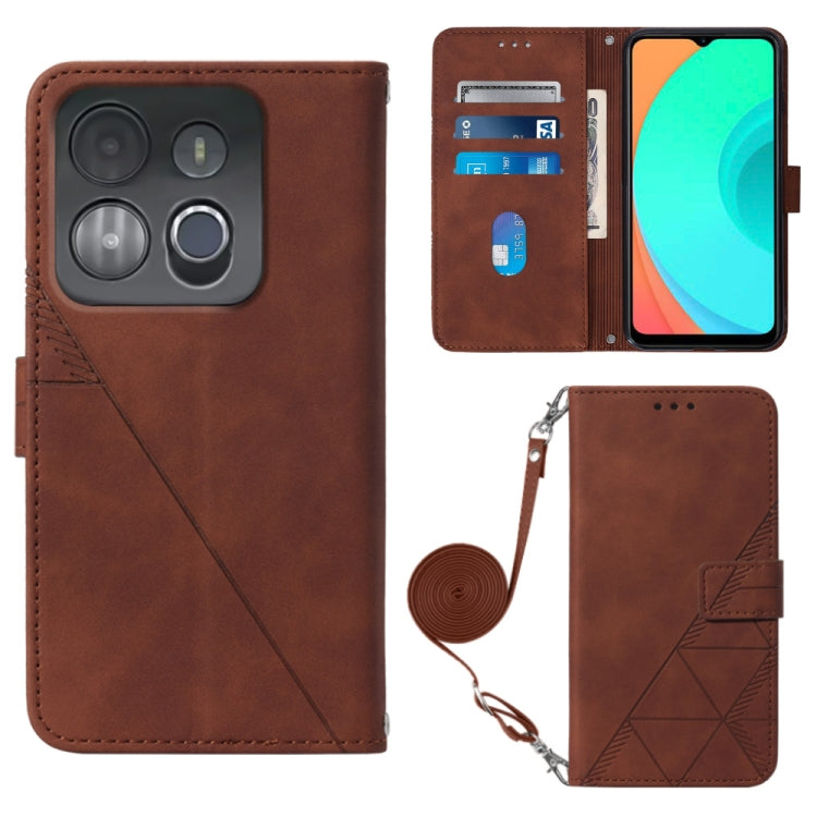 For Infinix Smart 7 Crossbody 3D Embossed Flip Leather Phone Case