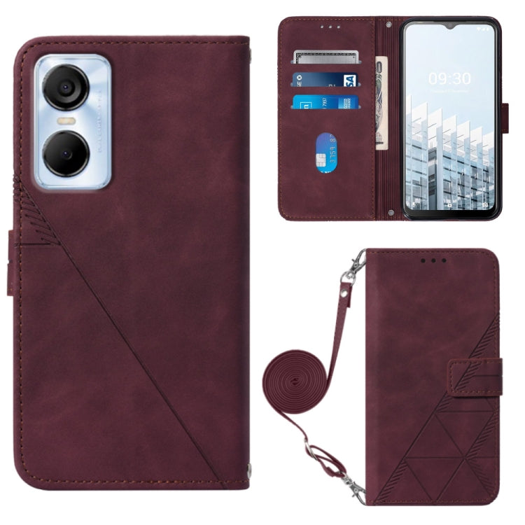 For Tecno Pop 6 Pro Crossbody 3D Embossed Flip Leather Phone Case