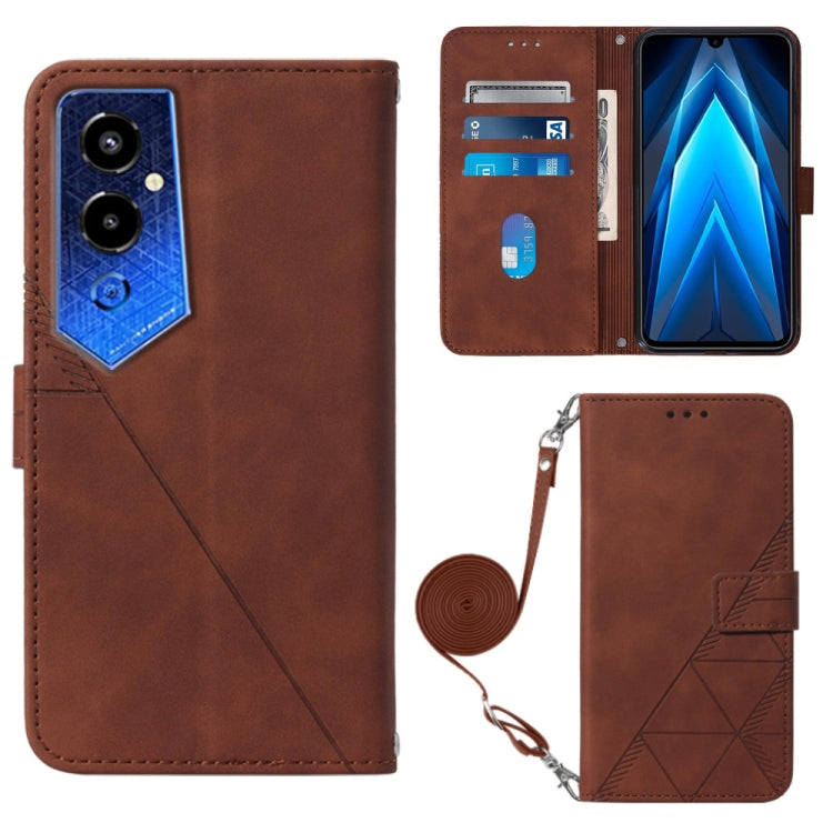 For Tecno Pova 4 Pro Crossbody 3D Embossed Flip Leather Phone Case