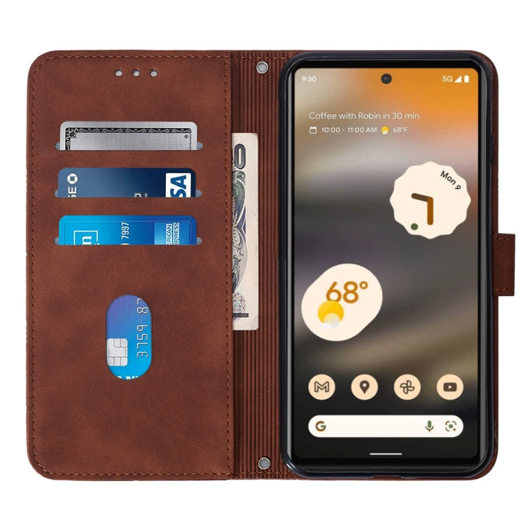 For Google Pixel 7a Crossbody 3D Embossed Flip Leather Phone Case