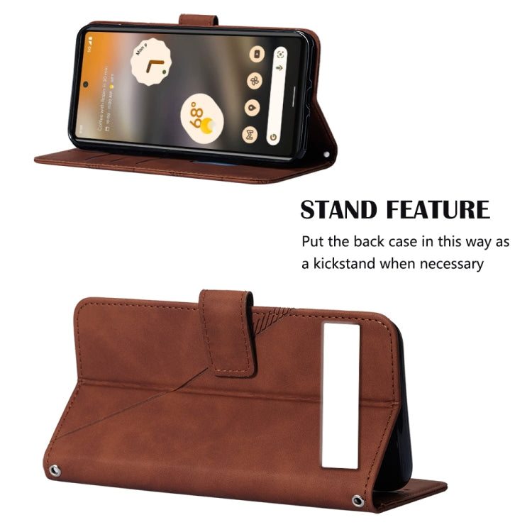 For Google Pixel 7a Crossbody 3D Embossed Flip Leather Phone Case