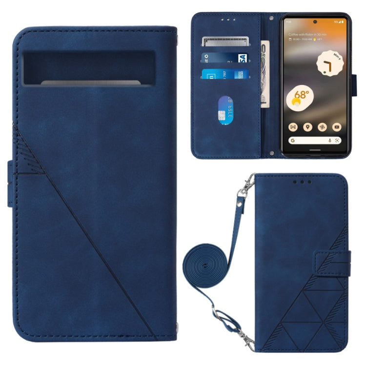 For Google Pixel 7a Crossbody 3D Embossed Flip Leather Phone Case