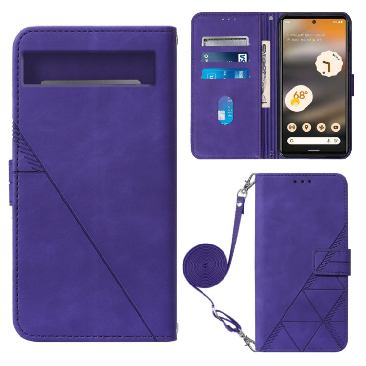 For Google Pixel 7a Crossbody 3D Embossed Flip Leather Phone Case