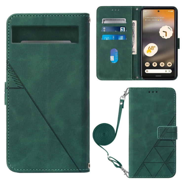 For Google Pixel 7a Crossbody 3D Embossed Flip Leather Phone Case