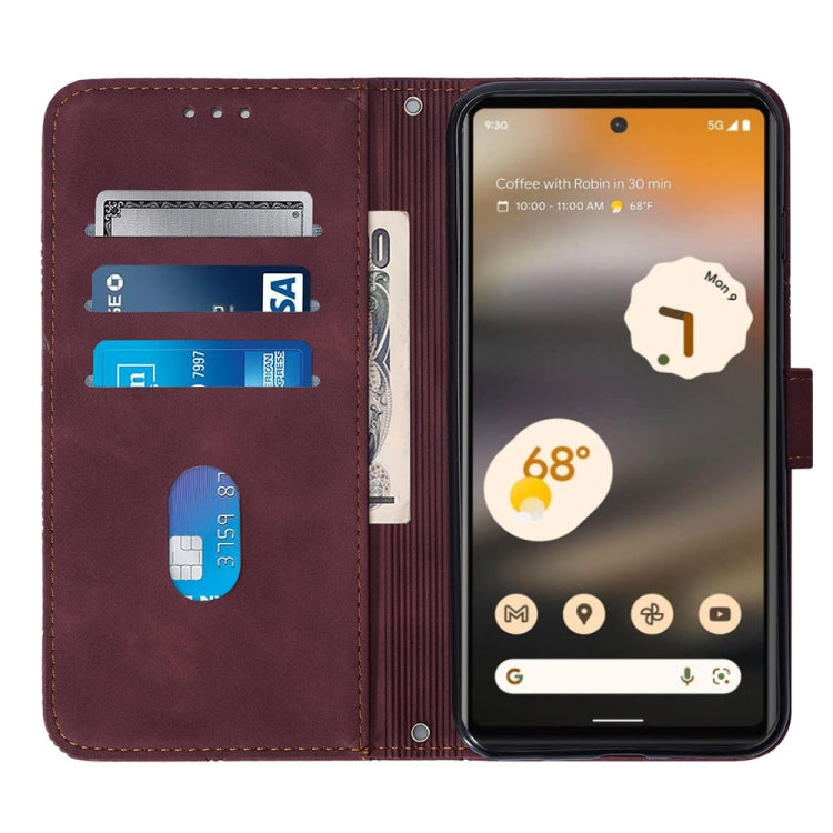 For Google Pixel 7a Crossbody 3D Embossed Flip Leather Phone Case