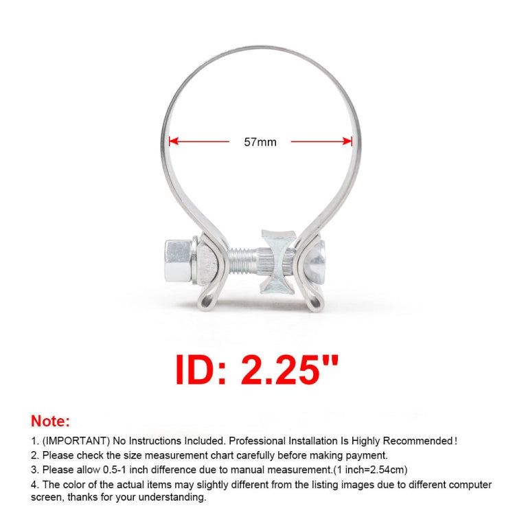 2.25 inch Car Turbo Exhaust Downpipe O-Band Clamp Stainless Steel 304 Flange Clamp