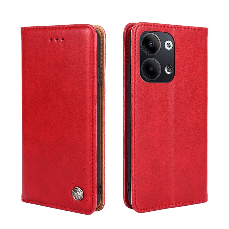 For OPPO Reno9 5G / Reno9 Pro 5G Non-Magnetic Retro Texture Flip Leather Phone Case