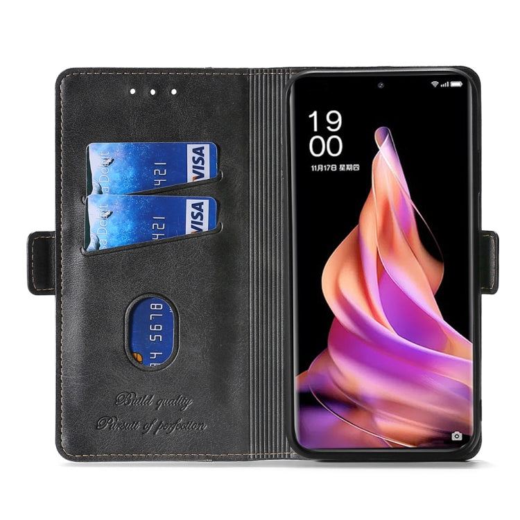 For vivo X90 Pro 5G Contrast Color Side Buckle Leather Phone Case