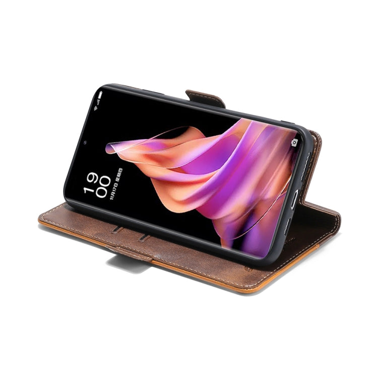 For vivo X90 Pro 5G Contrast Color Side Buckle Leather Phone Case