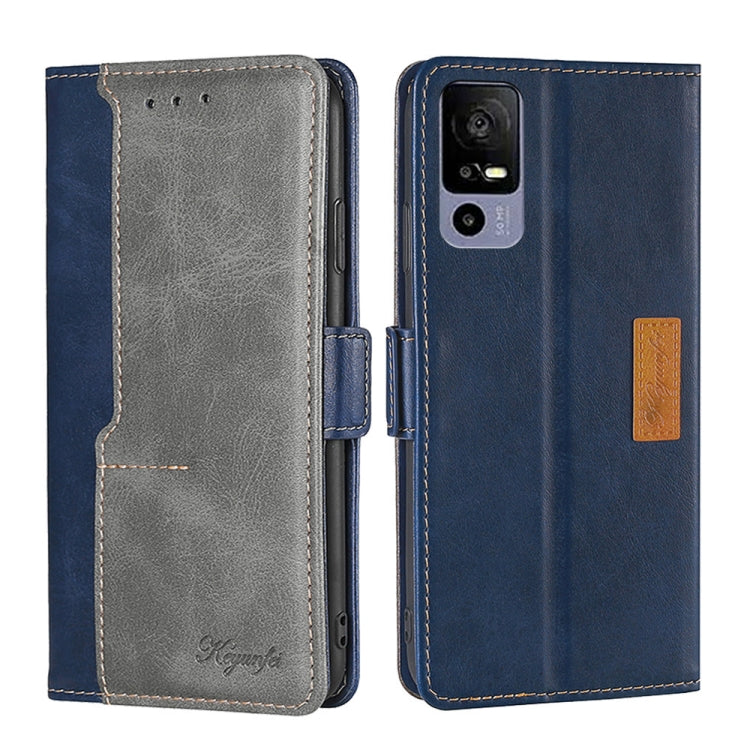 For TCL 40R 5 Contrast Color Side Buckle Leather Phone Case