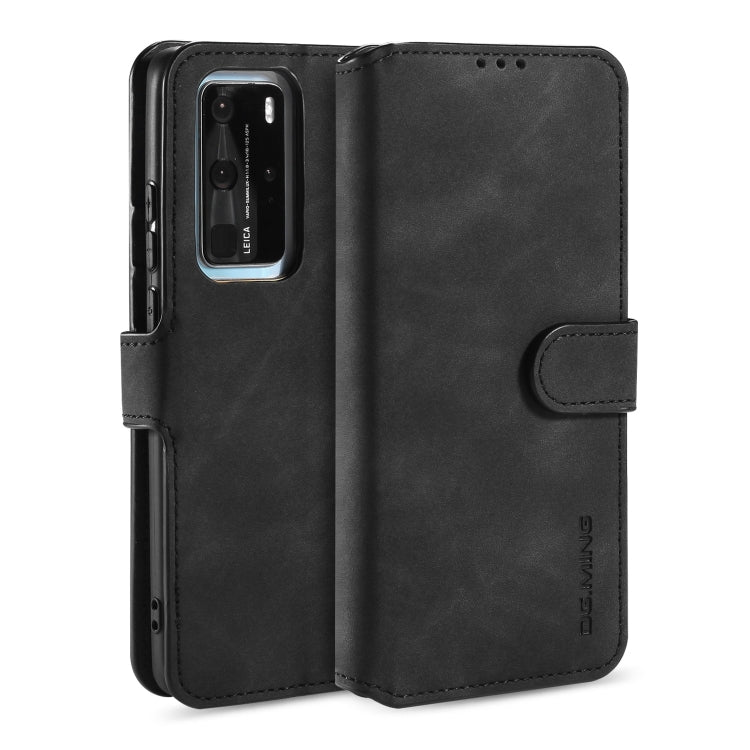 For Huawei P40 Pro DG.MING Retro Oil Side Horizontal Flip Case with Holder & Card Slots & Wallet
