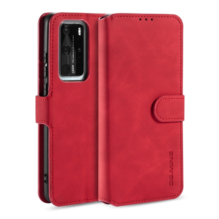 For Huawei P40 Pro DG.MING Retro Oil Side Horizontal Flip Case with Holder & Card Slots & Wallet