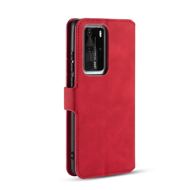 For Huawei P40 Pro DG.MING Retro Oil Side Horizontal Flip Case with Holder & Card Slots & Wallet
