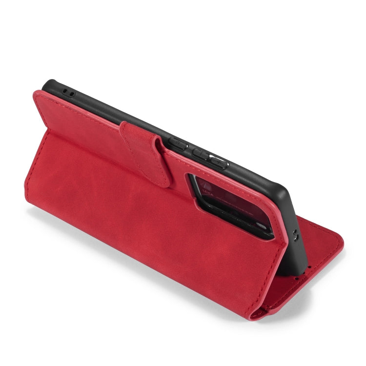 For Huawei P40 Pro DG.MING Retro Oil Side Horizontal Flip Case with Holder & Card Slots & Wallet