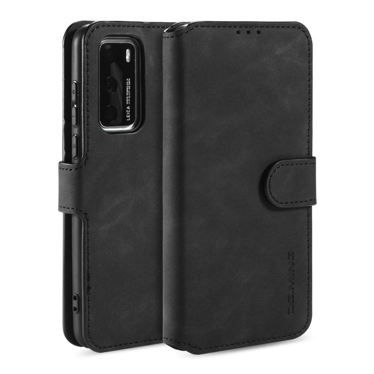 For Huawei P40 DG.MING Retro Oil Side Horizontal Flip Case with Holder & Card Slots & Wallet
