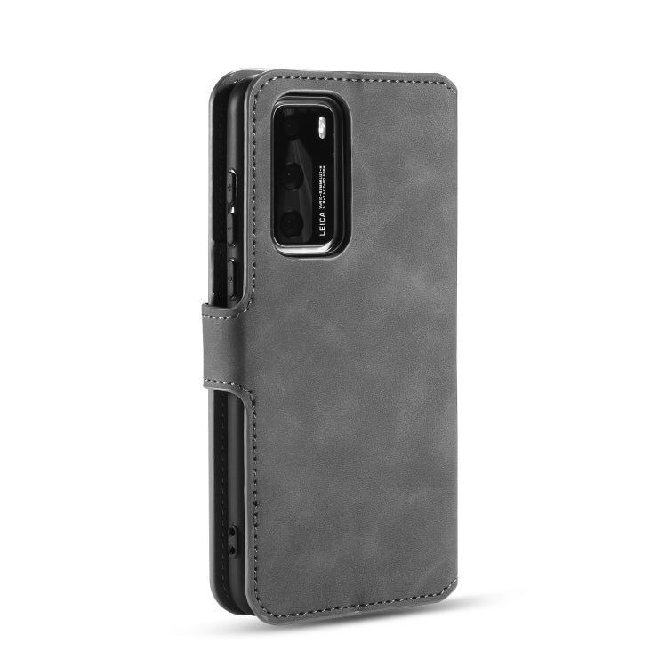 For Huawei P40 DG.MING Retro Oil Side Horizontal Flip Case with Holder & Card Slots & Wallet