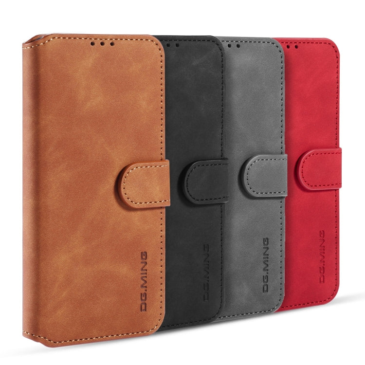 For Huawei P40 DG.MING Retro Oil Side Horizontal Flip Case with Holder & Card Slots & Wallet