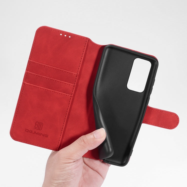 For Huawei P40 DG.MING Retro Oil Side Horizontal Flip Case with Holder & Card Slots & Wallet