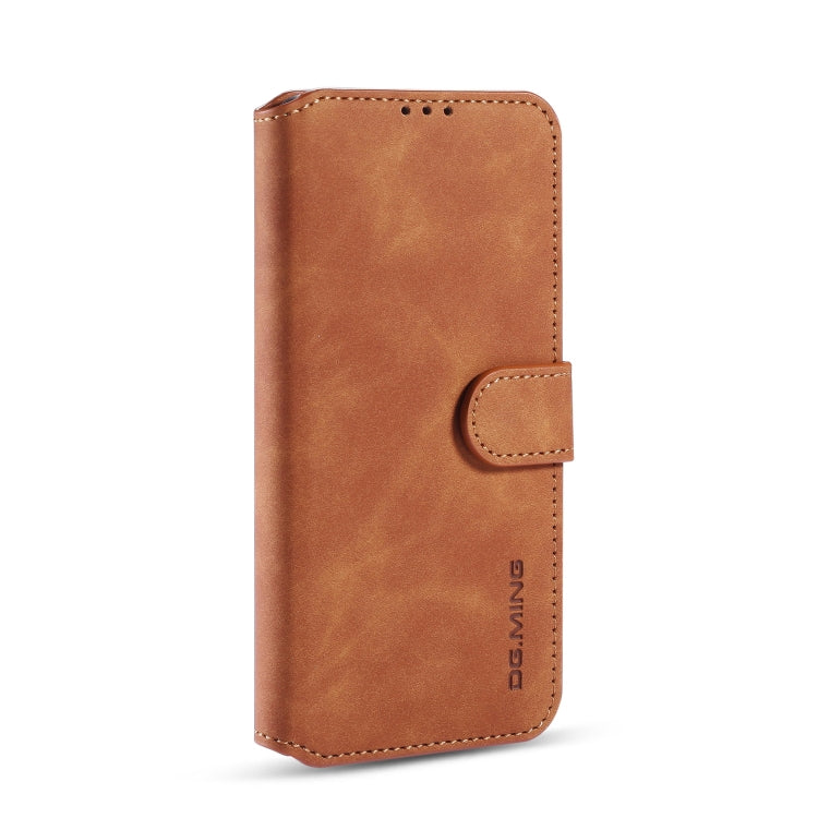 For Huawei P40 DG.MING Retro Oil Side Horizontal Flip Case with Holder & Card Slots & Wallet
