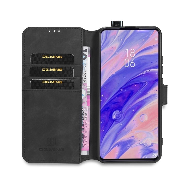For Xiaomi Redmi K30 Pro DG.MING Retro Oil Side Horizontal Flip Case with Holder & Card Slots & Wallet
