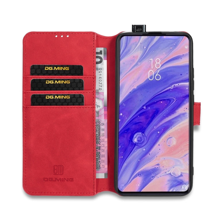 For Xiaomi Redmi K30 Pro DG.MING Retro Oil Side Horizontal Flip Case with Holder & Card Slots & Wallet