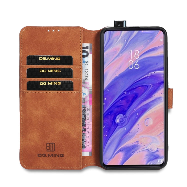 For Xiaomi Redmi K30 Pro DG.MING Retro Oil Side Horizontal Flip Case with Holder & Card Slots & Wallet