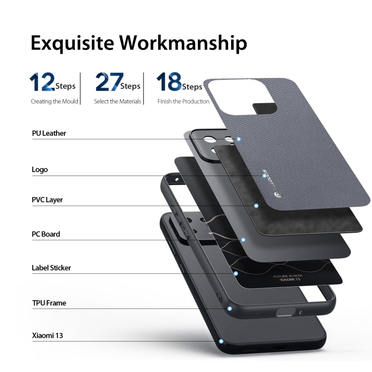 For Xiaomi 13 DUX DUCIS Fino Series PU + TPU Protective Phone Case(Grey)