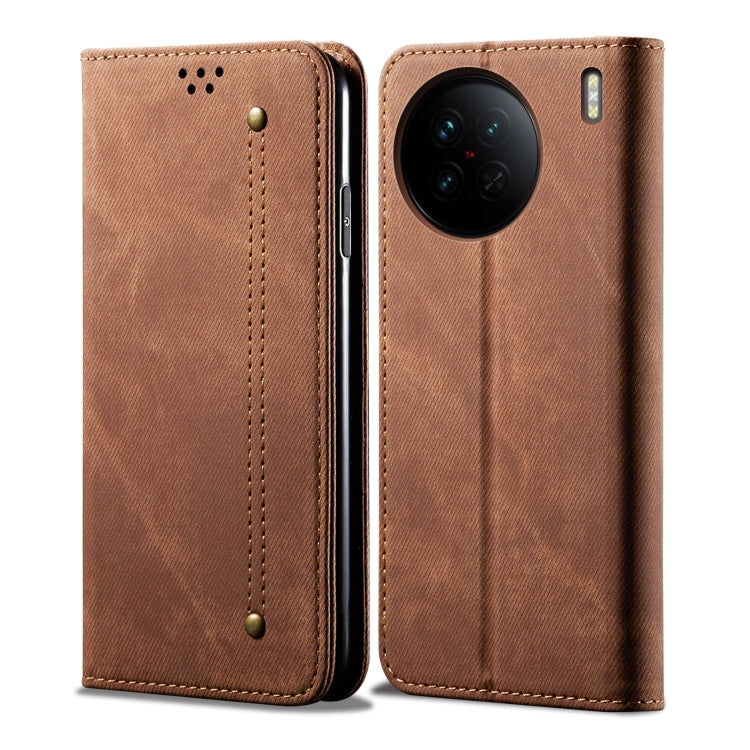 For vivo X90 Pro Denim Texture Leather Phone Case