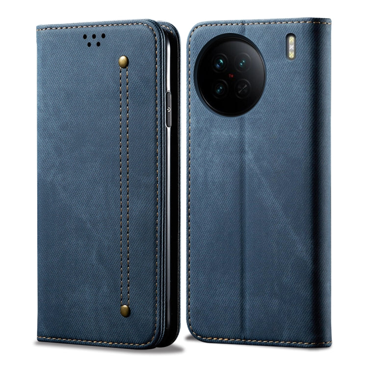 For vivo X90 Denim Texture Leather Phone Case