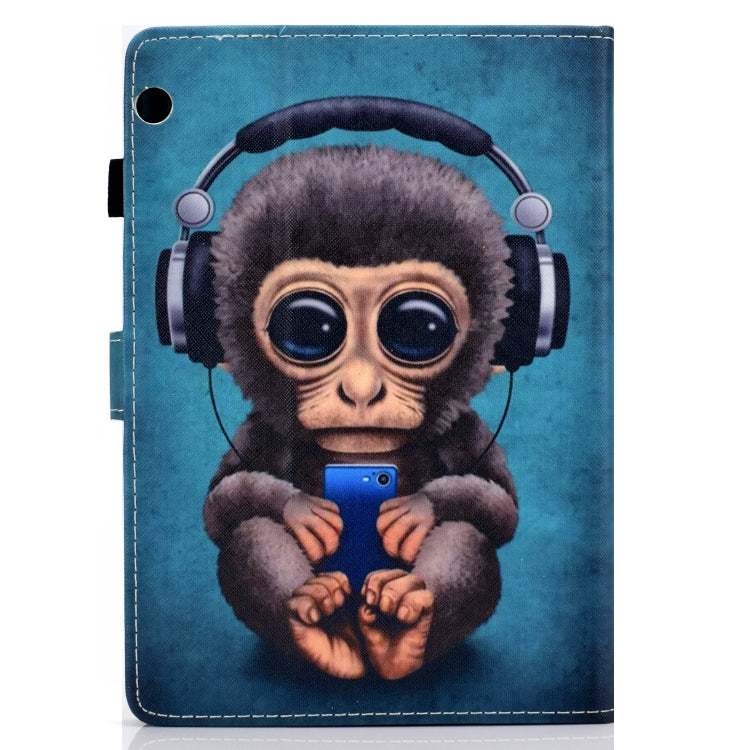 For Huawei MediaPad T3 Horizontal TPU Painted Flat Feather Case Anti-skid strip with Pen Cover & Card Slot & Holder