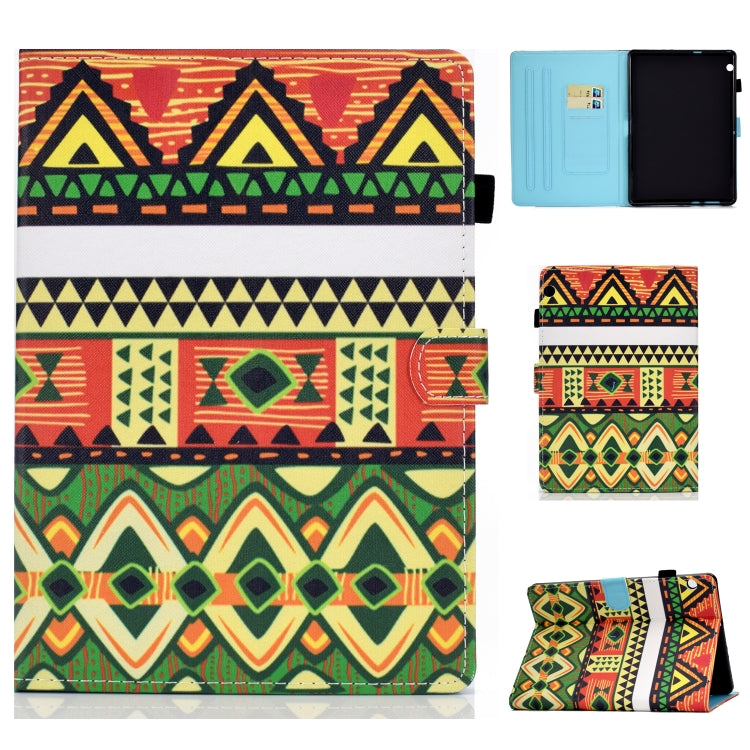 For Huawei MediaPad T3 Horizontal TPU Painted Flat Feather Case Anti-skid strip with Pen Cover & Card Slot & Holder