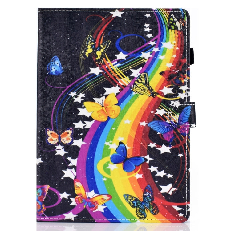 For Huawei MediaPad T3 Horizontal TPU Painted Flat Feather Case Anti-skid strip with Pen Cover & Card Slot & Holder