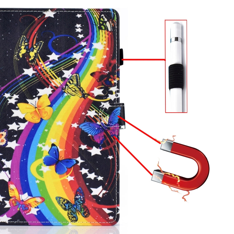 For Huawei MediaPad T3 Horizontal TPU Painted Flat Feather Case Anti-skid strip with Pen Cover & Card Slot & Holder