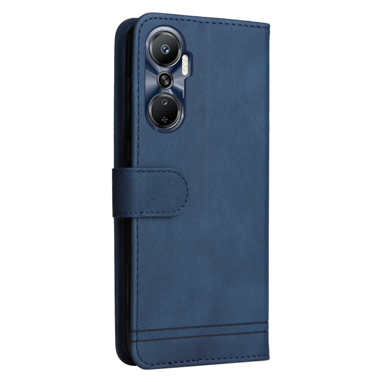 For Infinix Hot 20 4G Skin Feel Life Tree Metal Button Leather Phone Case