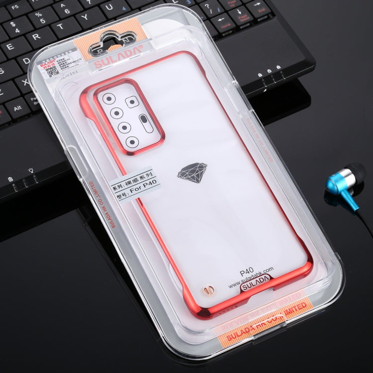For Huawei P40 SULADA Borderless Drop-proof Vacuum Plating PC Case