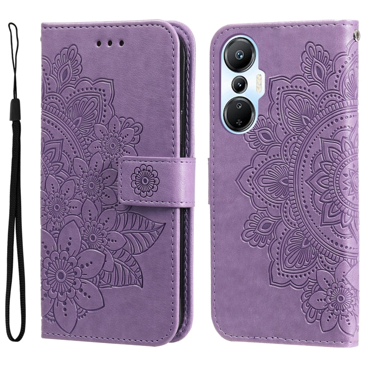 For Infinix Hot 20s 7-petal Flowers Embossing Leather Phone Case