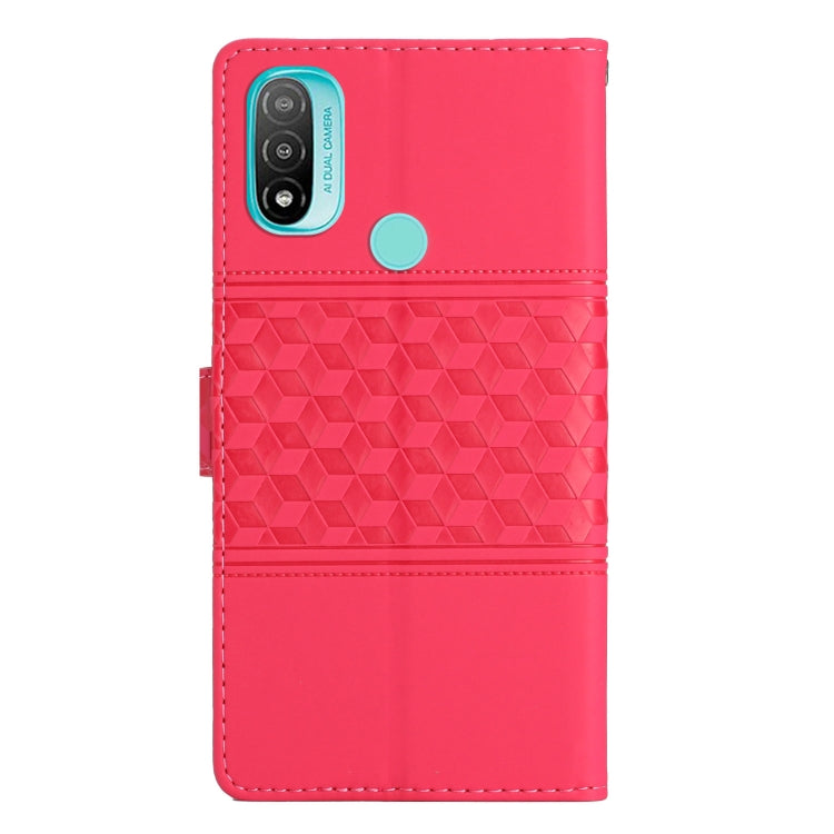 For Motorola Moto E20 / E30 / E40 Diamond Embossed Skin Feel Leather Phone Case with Lanyard