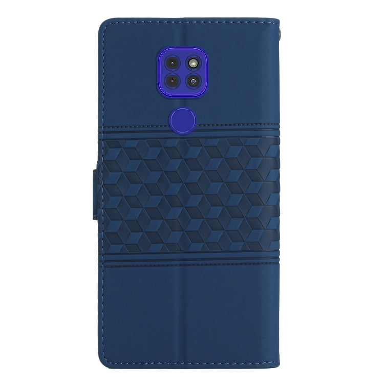 For Motorola Moto G9 / G9 Play Diamond Embossed Skin Feel Leather Phone Case with Lanyard