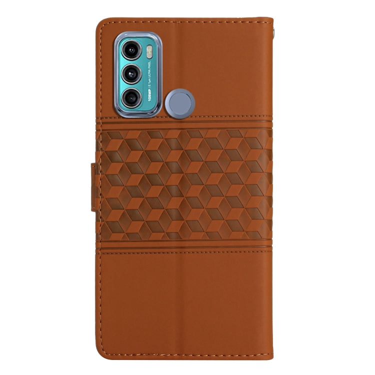 For Motorola Moto G60 / G40 Fushion Diamond Embossed Skin Feel Leather Phone Case with Lanyard