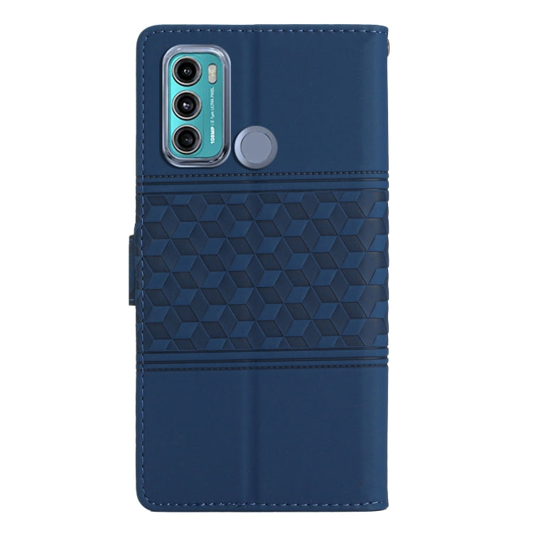 For Motorola Moto G60 / G40 Fushion Diamond Embossed Skin Feel Leather Phone Case with Lanyard